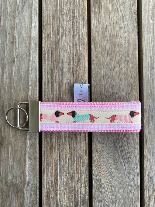 Schlüsselanhänger > Dackel <  rosa, mint