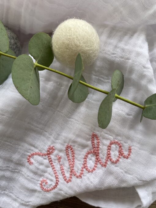 Kuscheltuch < Name > Musselin | Babytuch | Geschenk zur Geburt oder Taufe | – Bild 19