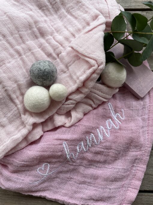 Kuscheltuch < Name > Musselin | Babytuch | Geschenk zur Geburt oder Taufe | – Bild 16