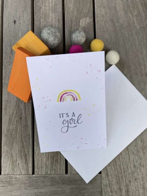 Karte zur Geburt  > It‘s a Girl Regenbogen > – Bild 4