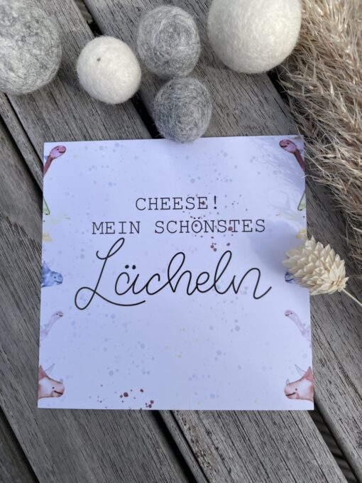 Geschenkset < Dino > bestehend aus Meilensteinkarten und Kuscheltuch – Bild 5