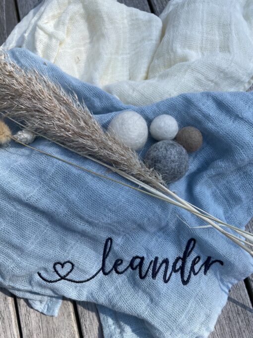 Kuscheltuch < Name > Musselin | Babytuch | Geschenk zur Geburt oder Taufe | – Bild 4
