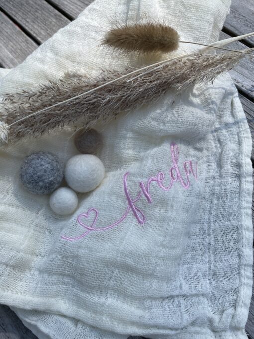 Kuscheltuch < Name > Musselin | Babytuch | Geschenk zur Geburt oder Taufe | – Bild 8