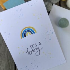 Karte zur Geburt  > It‘s a Boy Regenbogen >