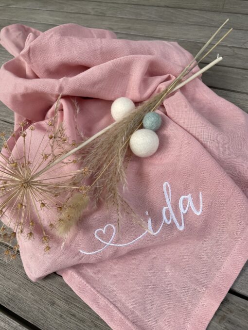 Kuscheltuch < Name > Musselin | Babytuch | Geschenk zur Geburt oder Taufe | – Bild 2